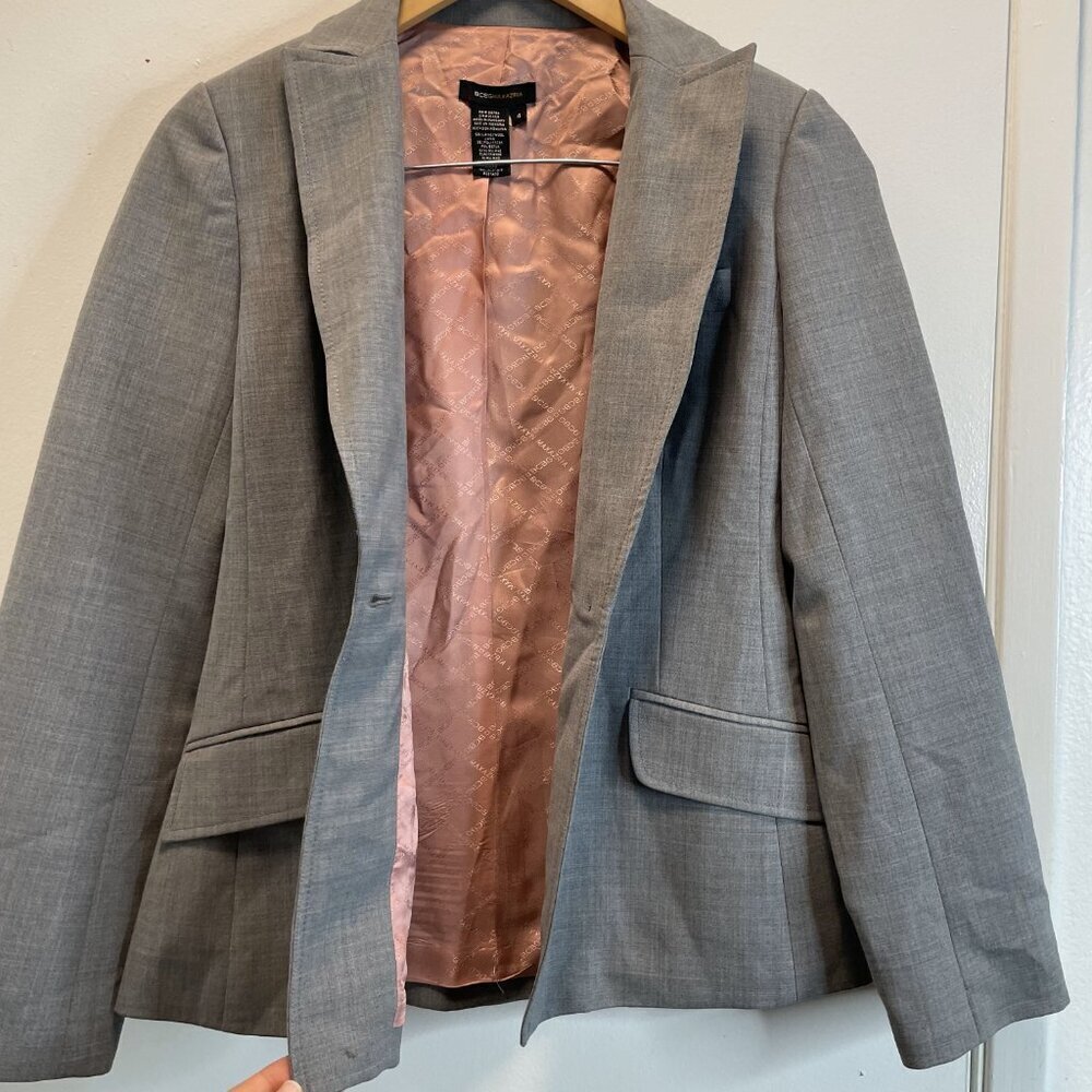 BCBGMaxazria Womens Blazer / Jacket Size 4 Gray Speckled Long Sleeve - Picture 8 of 16